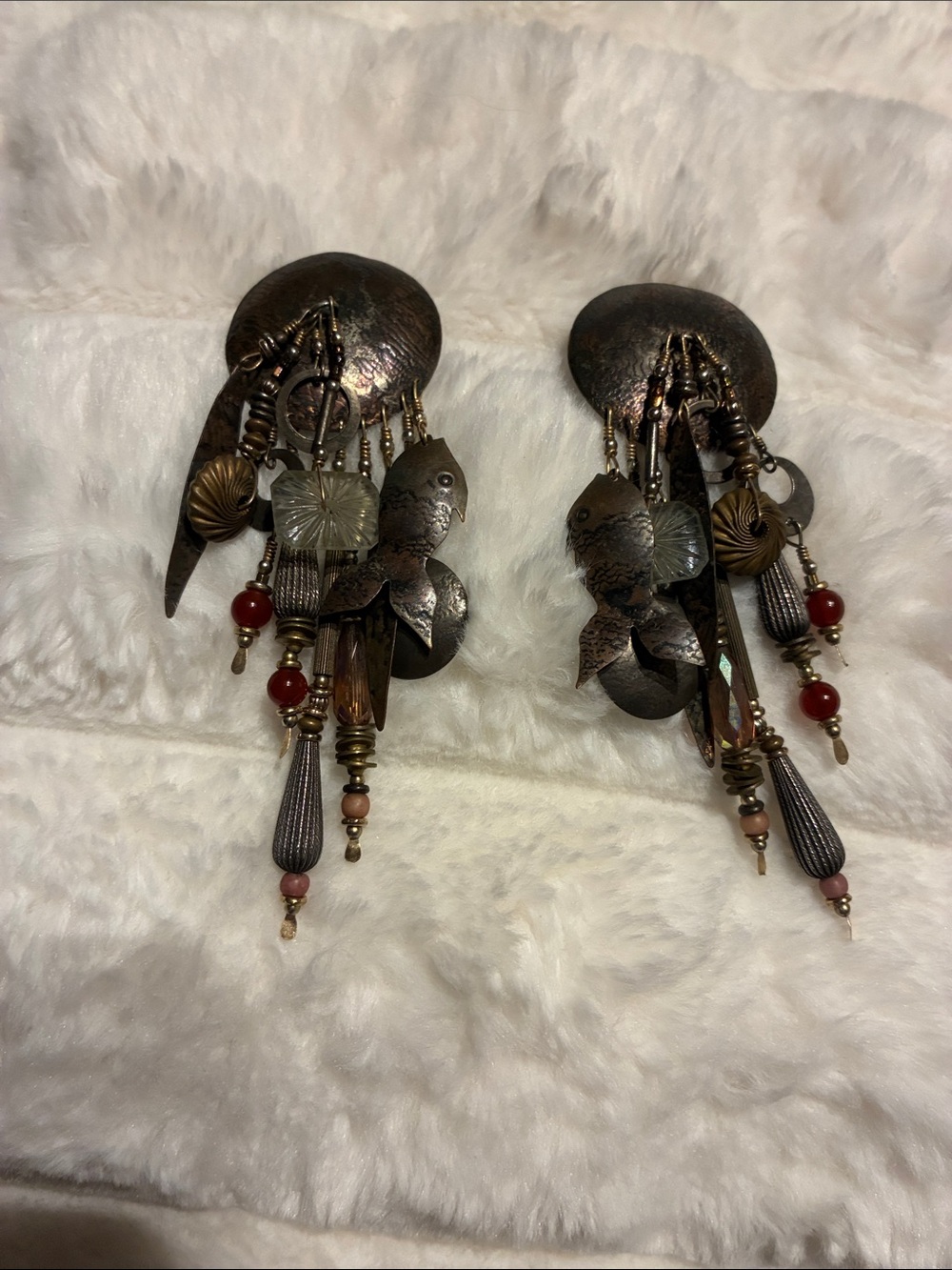 Vintage Tabra bronze statement earrings
